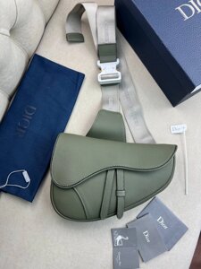 Сумка сідло Dior Saddle Grained Khaki хакi с855