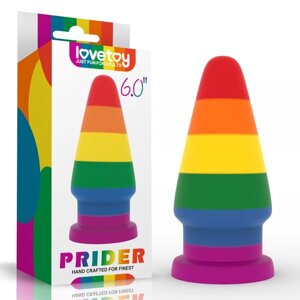 Анальна пробка райдужна LGBT Prider Anal Plug 6.0 в Києві от компании Elektromax