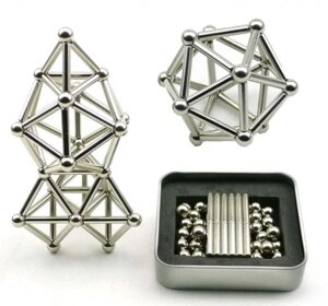 Магнітний конструктор Buckyballs n Buckybars, 64 деталі, магнітна іграшка неокуб, магнітний конструктор в Києві від компанії Elektromax