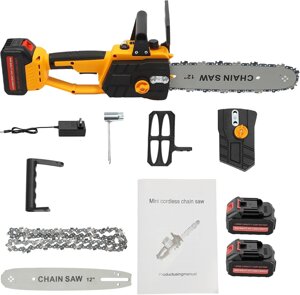 Акумуляторна ланцюгова пила в кейсі 12 inch Electric SAW YELLOW 1600 Вт 21V Li-Ion