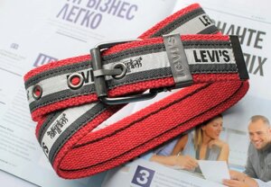 Тканинний ремінь Levis сіро-червоний в Києві от компании Elektromax