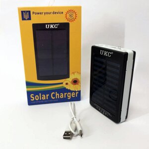 УМБ Power Bank Solar 50000 mAh мобільне зарядне із сонячною панеллю та лампою. Колір білий