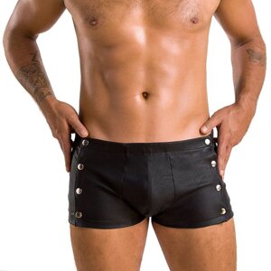 Чоловічі шкіряні боксери із заклепками Passion 048 SHORT DAVID XXL/XXXL Black в Києві от компании Elektromax