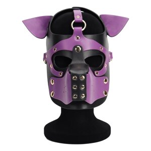 Неопренова маска Puppy Face Leather Dog Mask Purple в Києві от компании Elektromax