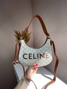 Сумка жіноча  Celine Ava Bag в Triomphe Canvas and Calfskin Tan beige Селін бежева 073 в Києві от компании Elektromax