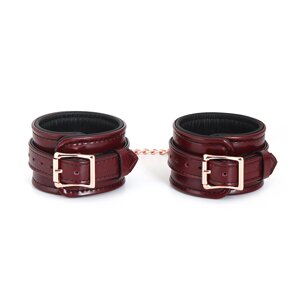 Шкіряні поножі Liebe Seele Wine Red Ankle Cuffs, знімний ланцюжок-кріплення в Києві от компании Elektromax