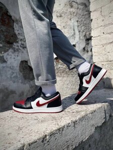 Чоловічі кросівки nike air jordan 1 retro low black/burgundy/white в Києві от компании Elektromax