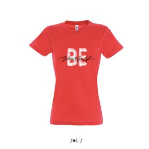 Жіноча футболка Imperial Women з принтом "Be Yourself" (гібіскусовий, XL)