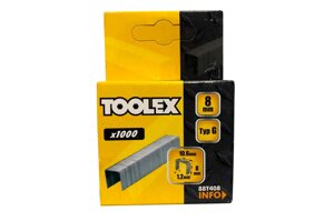 Скоба Toolex - 8 x 1,2 x 10,6мм широкая (1000шт)