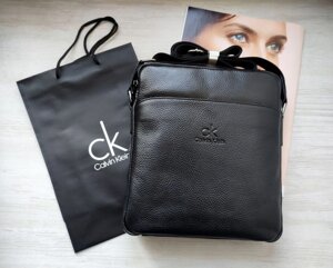 Стильна чоловіча шкіряна сумка месенджер Calvin Klein black у фірмовому пакеті в Києві от компании Elektromax