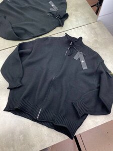 Трикотажна кофта Stone Island на блискавці чорного кольору sg271