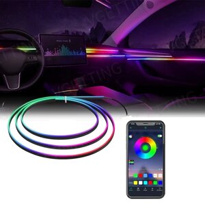 Підсвітка салону Ambient light Rgb, світлодіодна стрічка торпеди USB Bluetooth багатобарвна в Києві от компании Elektromax