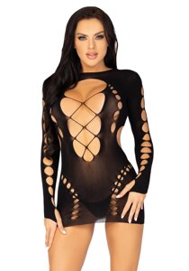 (SALE) Безшовна мінісукня Leg Avenue Long sleeve cut out mini dress One size Black в Києві от компании Elektromax