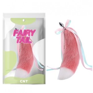 Анальна пробка з хутряним хвостом Bicolor Foxs Tail PlugPink&White 18.5