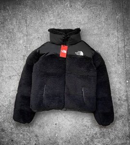 Куртка зимова в стилі The North Face хутровушка ТЕДДІ чорна