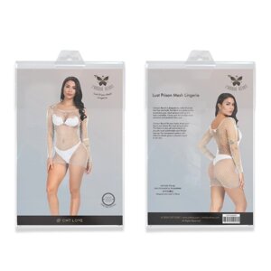 Сексуальний пеньюар у сітку Lust Prison Mesh Lingerie White в Києві от компании Elektromax