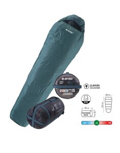 Спальний мішок Hi-Tec Azer (SB009) 230 x 80 cм Deep Teal/Silver Pine (JS. 320.05)