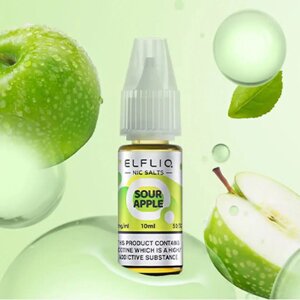 Рідина ELFLIQ 10мл 5%. Кисле Яблуко (Sour Apple) в Києві от компании Elektromax