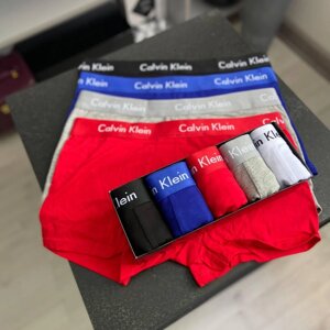 Чоловічий набір трусів 5 шт Calvin Klein колір чорний, синій, білий, сірий, червоний в Києві от компании Elektromax