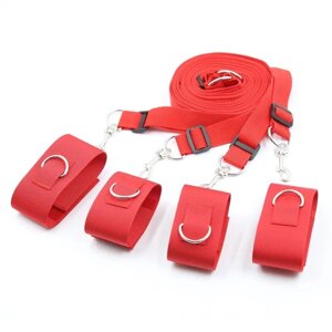 Комплект бондажів для кріплення до ліжка Bondage Belt Red