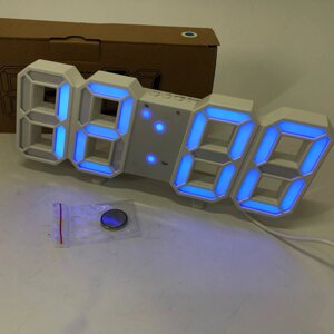 Годинник настільний LY-1089 з білим підсвічуванням LED синій, Годинник настільний професійний електронний в Києві від компанії Elektromax
