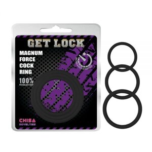 Ерекційні кільця різного розміру чорні Magnum Force Cock Ring в Києві от компании Elektromax