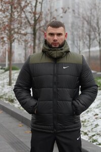 Куртка зимова чоловіча "Frost" Nike хакі-чорна (1676227897)