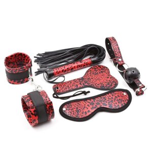 Встановлений для ігор BDSM з 5 предметів Чорно червоні леопардові відтінки любові в Києві от компании Elektromax