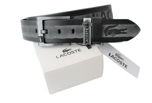 Чоловічий шкіряний ремінь для джинсів Lacoste black&grey в Києві от компании Elektromax