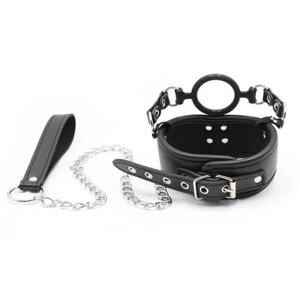 Leather Collar with Silicone Ring Gag в Києві от компании Elektromax