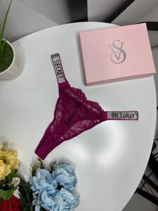 Жіночі Мереживні стрінги Victoria's Secret  темно-фіолетовий wu092 в Києві от компании Elektromax