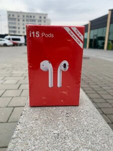 Бездротові навушники AirPods i15 Pods +Touch +Pop Up білі в Києві от компании Elektromax