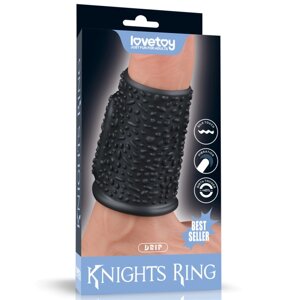 Насадка на пеніс Vibrating Drip Knights Ring Black