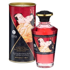 Розігрівальна олія Shunga Aphrodisiac Warming Oil – Sparkling Strawberry Wine (100 мл) без цукру в Києві от компании Elektromax