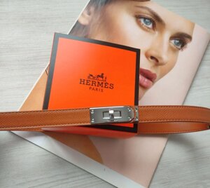 Трендовий шкіряний вузький ремінь Hermes рудий в Києві от компании Elektromax