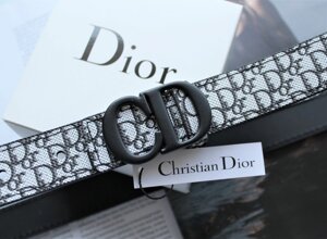 Жіночий ремінь Dior Saddle black&grey