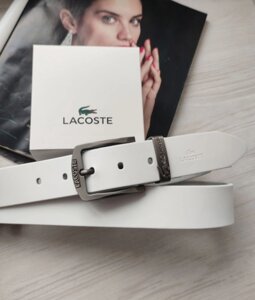 Стильний шкіряний ремінь Lacoste white в Києві от компании Elektromax