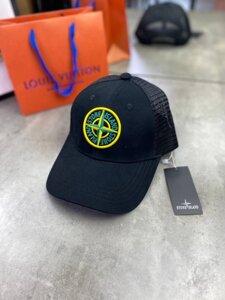 Кепка Stone Island чорна сітка gu562