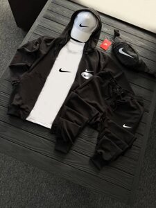 Комплект костюм  Nike + бананка та кепка колір чорний, білий. в Києві от компании Elektromax