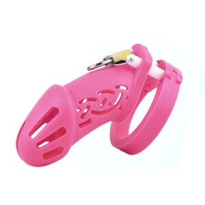 Пояс вірності для чоловіків Silicone Chastity Cage Pink Standart