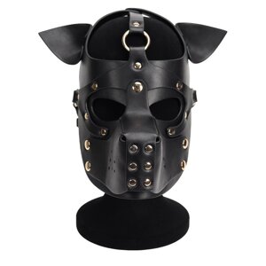 Неопренова маска Puppy Face Leather Dog Mask Black