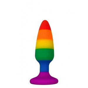 Силіконова анальна пробка Wooomy Hiperloo Silicone Rainbow Plug S, діаметр 2,4 см, довжина 9 см в Києві от компании Elektromax