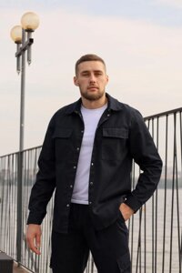 Сорочка чоловіча бавовняна "Coton" Intruder темно-синя (1170828695)