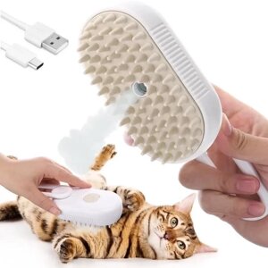 Щітка-масажер-спрей парова Pet Spray Massage Brush 3в1 для вичісування собак і кішок Біла в Києві от компании Elektromax