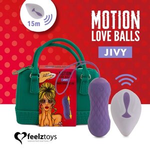 Вагінальні кульки з масажем і вібрацією FeelzToys Motion Love Balls Jivy з пультом ДК, 7 режимів в Києві от компании Elektromax