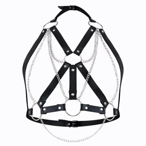 Портупея жіноча Art of Sex - Aiden Leather harness, Чорна L-2XL в Києві от компании Elektromax