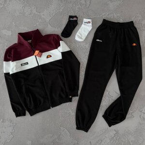 Костюм Ellesse чорний з бордовим