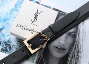 Жіночий ремінь ширина 3 см пряжка золото Yves Saint Laurent чорний в Києві от компании Elektromax