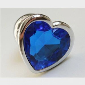 Анальна пробка з синім каменем у формі серця Anal Plug Heart Medium