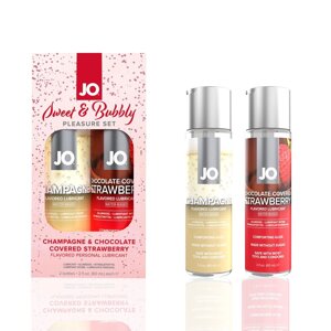 Набір лубрикантів JO Sweet&Bubbly — Champagne & Chocolate Covered Strawberry (260 мл) в Києві от компании Elektromax